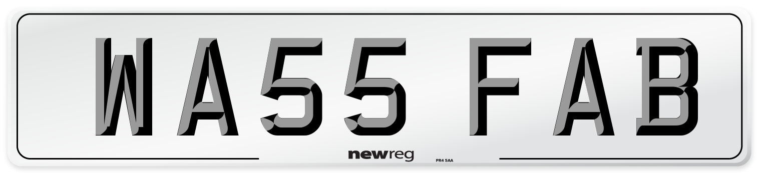 WA55 FAB Number Plate from New Reg